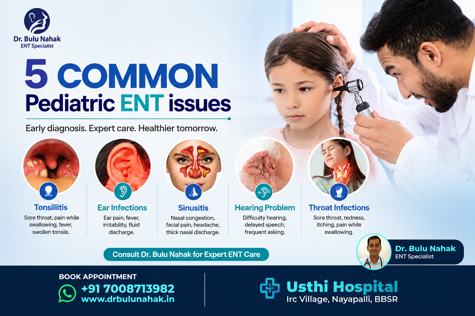 5 Common Pediatric ENT Issues in Children: Symptoms, Causes & When to See an ENT Specialist